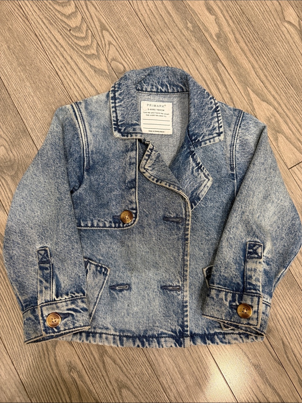 Primark Kids Washed Blue Denim Peacoat Jacket